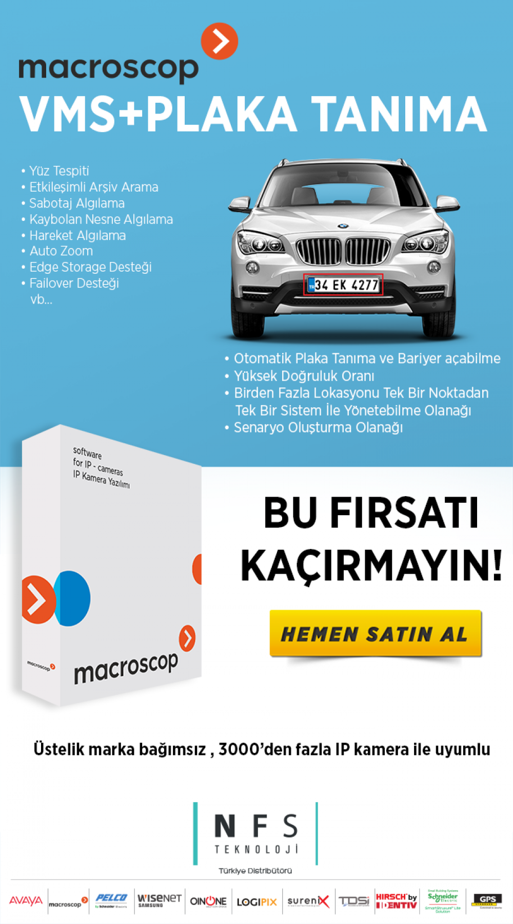 Macroscop VMS Yazılımı + Plaka Tanıma